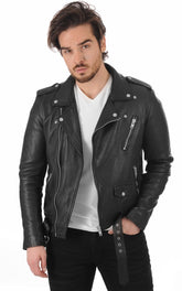 Men Genuine Leather Jacket MJ 05
